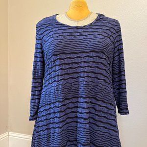 Tianello tunic, purple and black with dipped hem